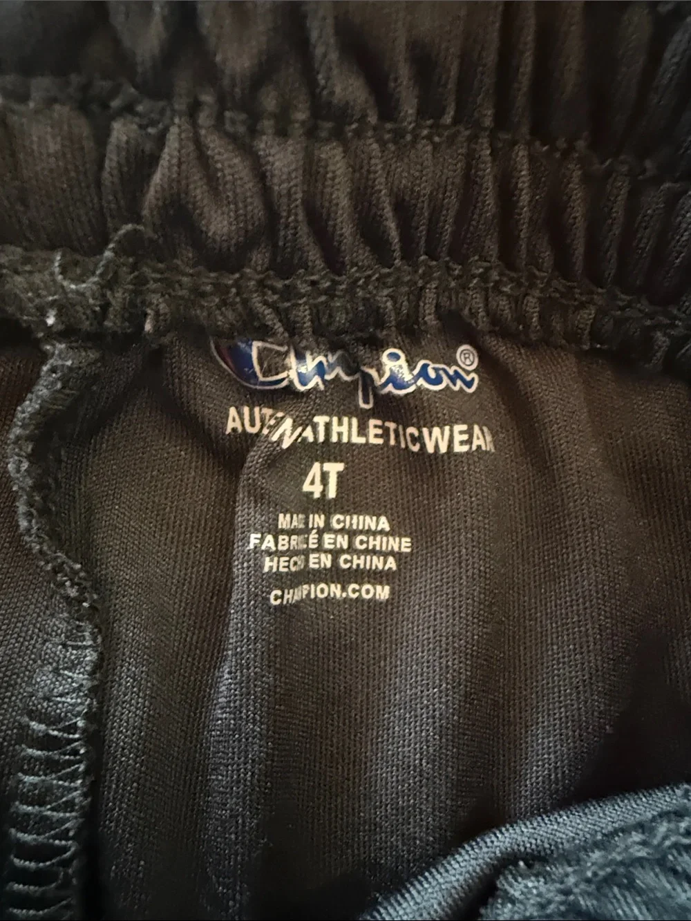 Champion Kids Black Shorts with Logo Patch